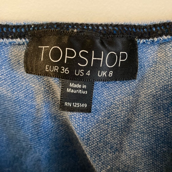Topshop Denim Look Zip Up Bustier Style Top - Picture 4 of 5